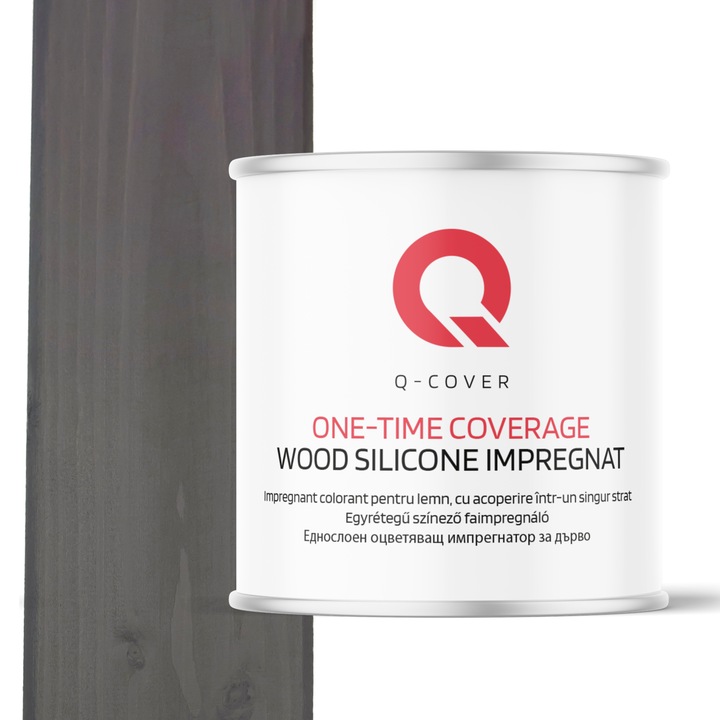 Vopsea pentru lemn, Q-Cover, Antracit 7024, 2.5L, rezistentă la murdarie, pentru exterior