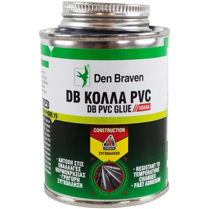 Adeziv pentru tevi PVC, 500ml, DEN BRAVEN