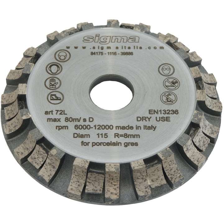 Discuri de slefuire SIGMA DIAMANTE KOUPA PH115mm, set 72L