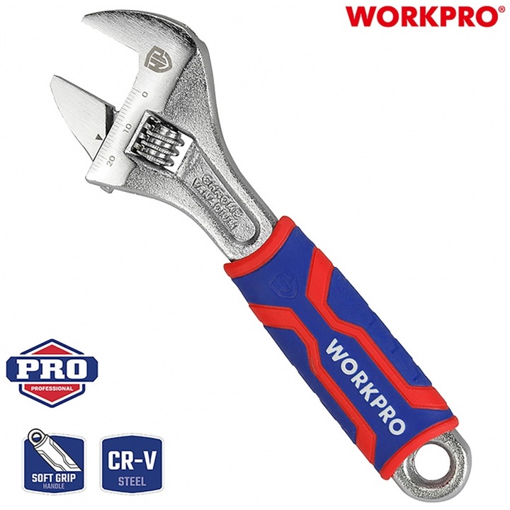 Cheie cu maner de cauciuc WORKPRO 300mm, 12"