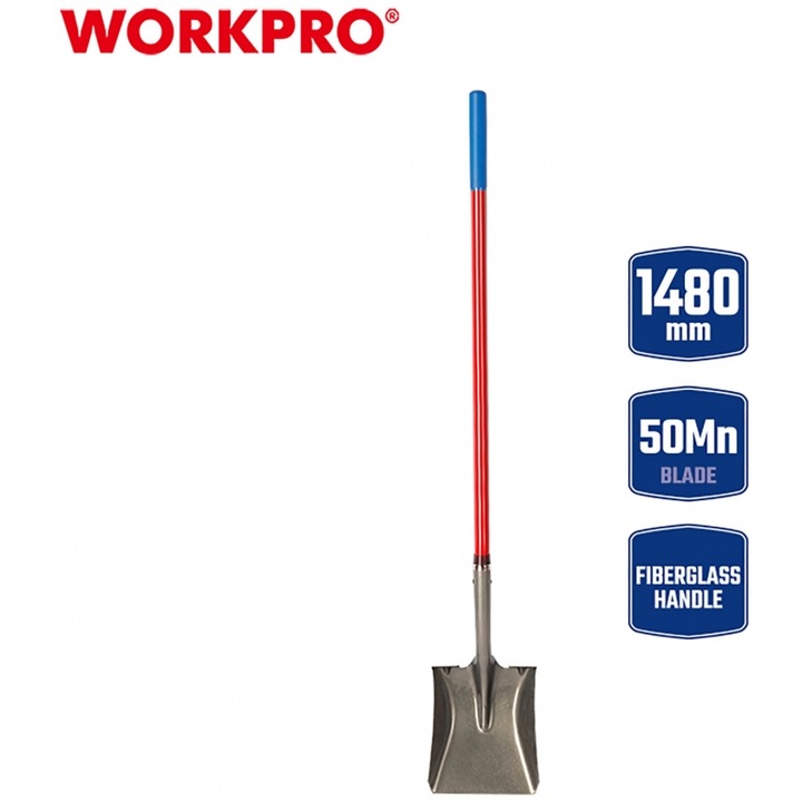 Lopata WORKPRO PATETO TETRAGONO din fibra de sticla, 1480mm