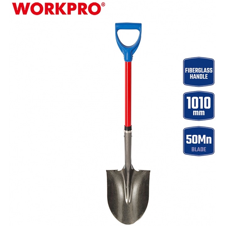 Lopata cu maner din fibra de sticla WORKPRO, 1010mm