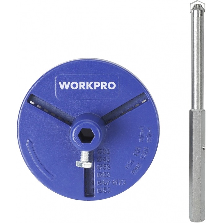 Set accesorii pentru gaurit WORKPRO, 33-83mm