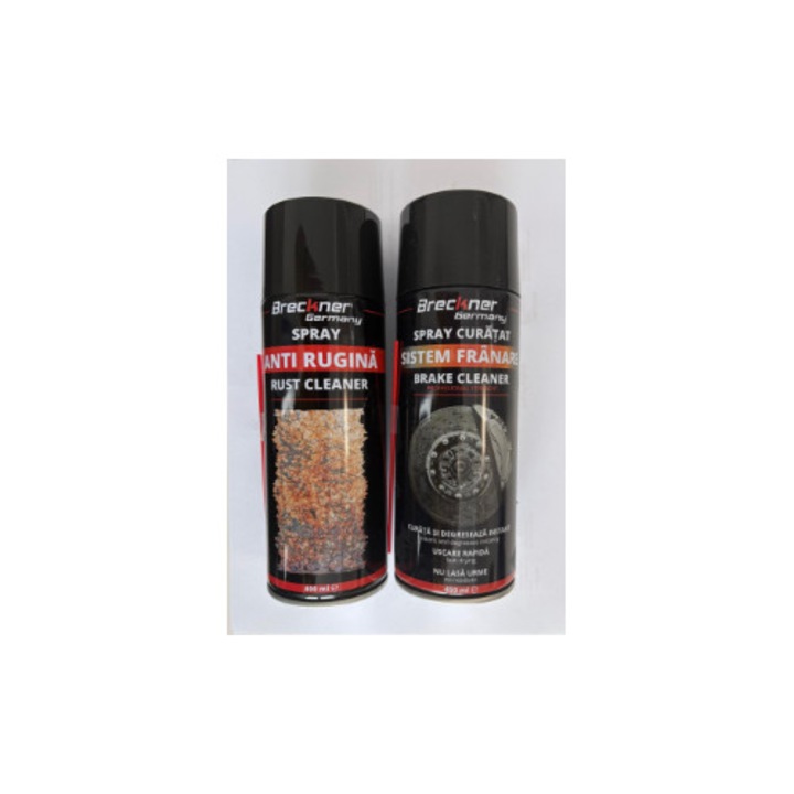 Set 2 Bucati Produse Curatare Auto, BREKNER, Spray Curatare Discuri, Spray Degripant, Universal
