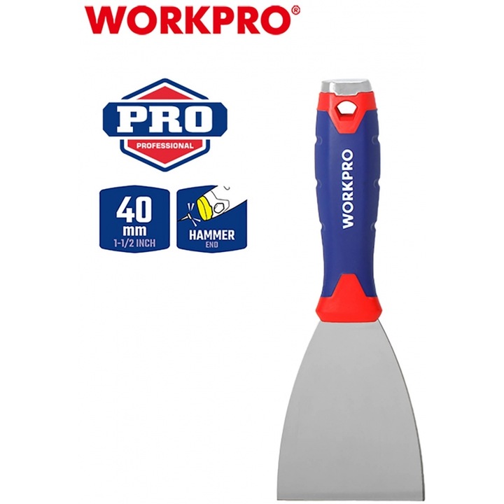 Unelte de vopsit WORKPRO, STOKADOROS 40mm, inox, rosu