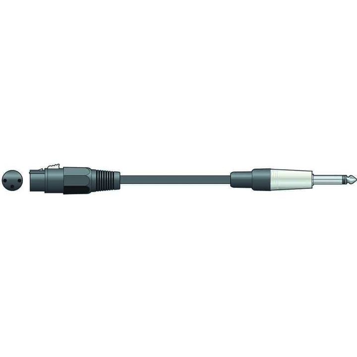 Cabluri microfon Citronic XF-M6J300BK, XLR Femela - Jack Mono 6,3mm, 3m