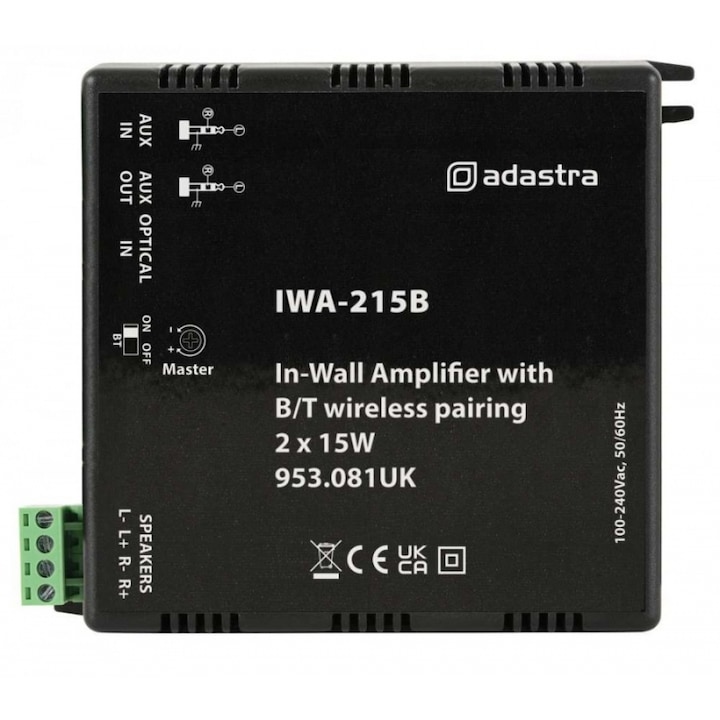 Amplificator Adastra IWA-215B Bluetooth 2x15W, negru