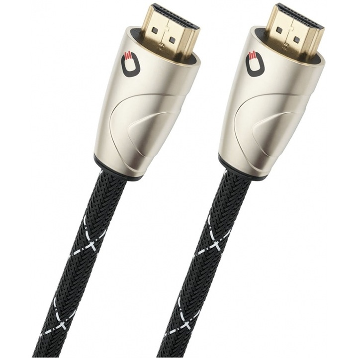 Cablu HDMI cu Ethernet Oehlbach Easy Connect Steel 2.5m negru