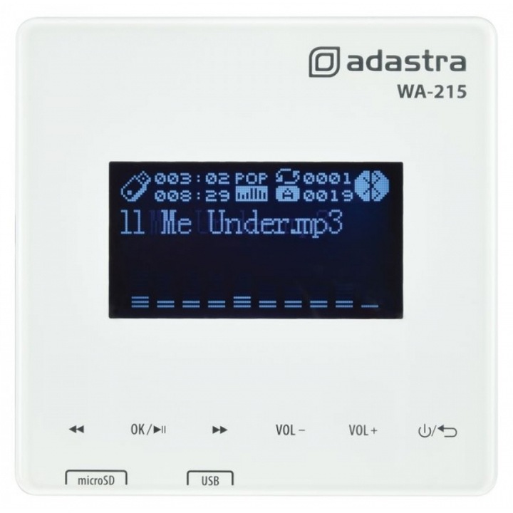 Amplificator Adastra WA-215 cu Media Player si Bluetooth, 2 x 15W RMS, Temachio