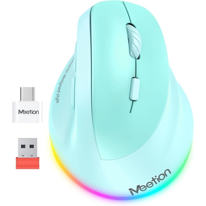 Mouse Meetion MT-BTM010R ergonomic wireless verde