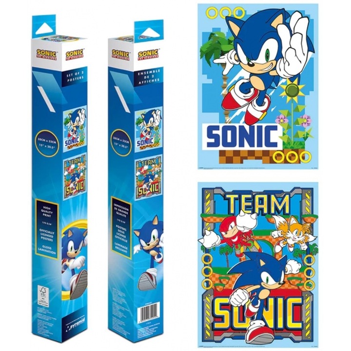 Poszter szett Sonic The Hedgehog, 52x38cm