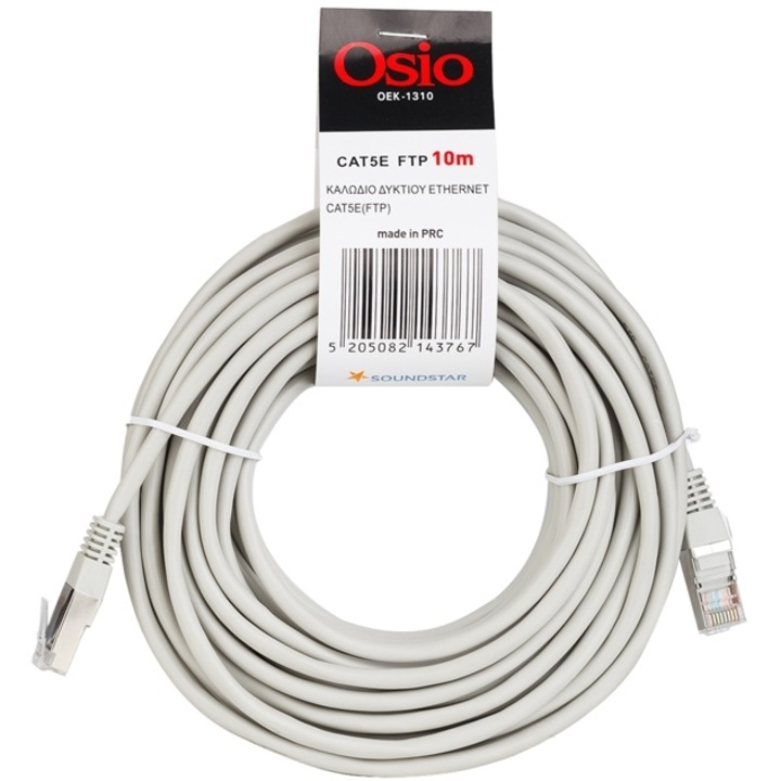 Cablu Ethernet OSIO Cat5e FTP RJ45 10m