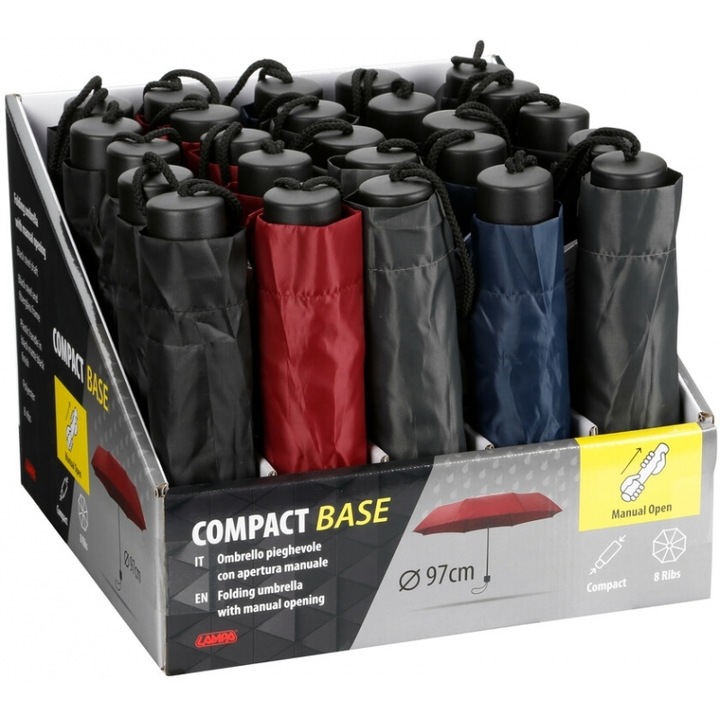Umbrela compacta Lampa, PH97cm, 31x31x24cm, multicolor, set 25 buc.