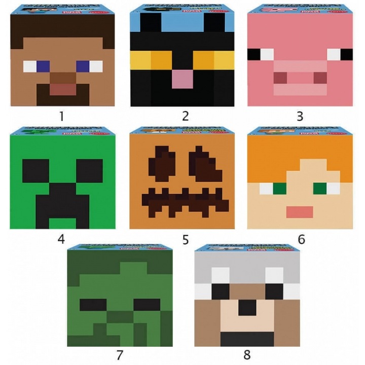 Figurina Mattel Minecraft Mini Mob Head Diaphora Schedia 1tmch HDV64