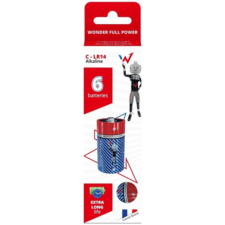 Baterie Alkaline Wonder C-LR14 1.5V, set 6 bucati
