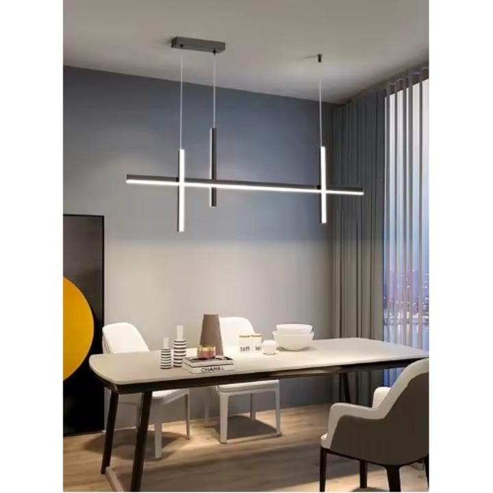 Lustra Beatrice LED 27W, neagra, 100x6x13cm, set 3CCT