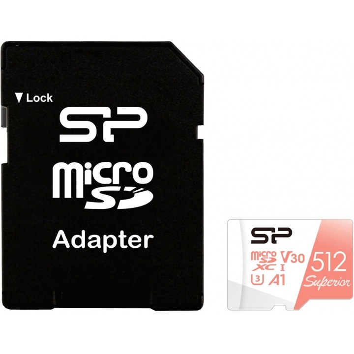 Card memorie SILICON POWER microSDXC Superior, 512GB, C10, UHS-I, V30