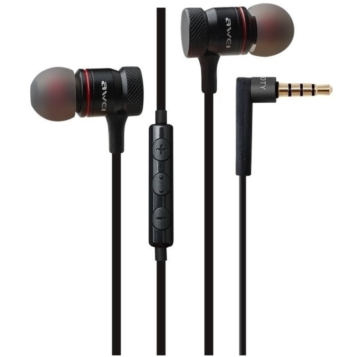 Casti cu fir Awei ES-500i, culoare neagra