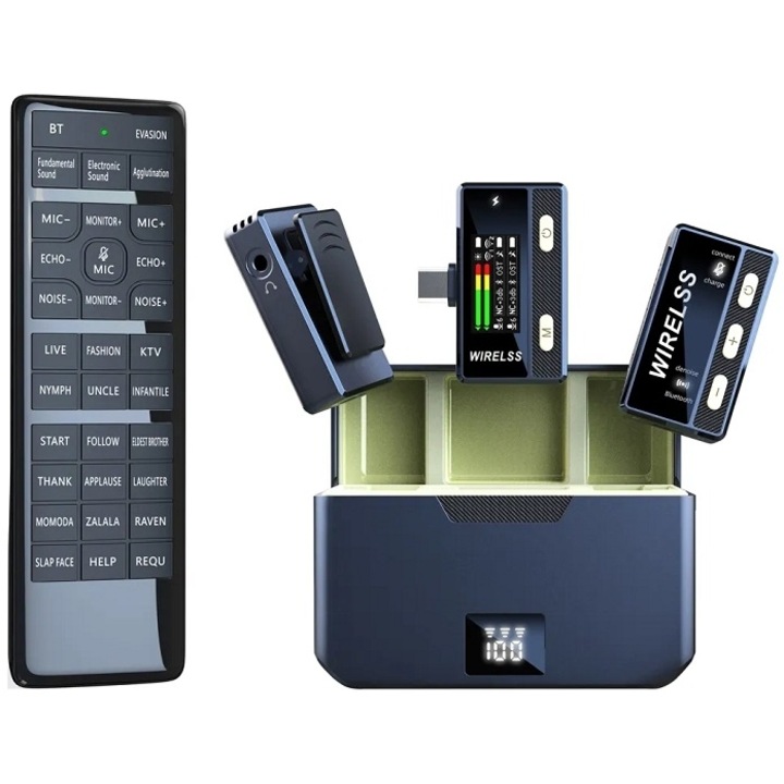 Microfon Tradesor SX66, mini, wireless, cu telecomanda