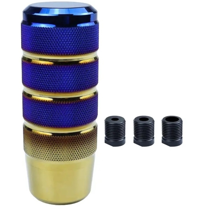 Maneta schimbator de viteze metalica, Raistar, albastru/auriu, 120516