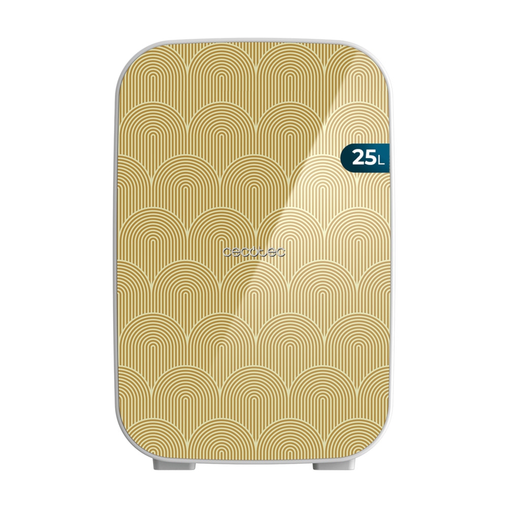 Mini frigider portabil Cecotec, Bolero MiniCooling, colectie Bahamas, 25 litri, termostat reglabil 7-65 °C, Motor Inverter, Functie Heating, mentinere la cald, zgomot redus, maner ergonomic, indicator LED, galben