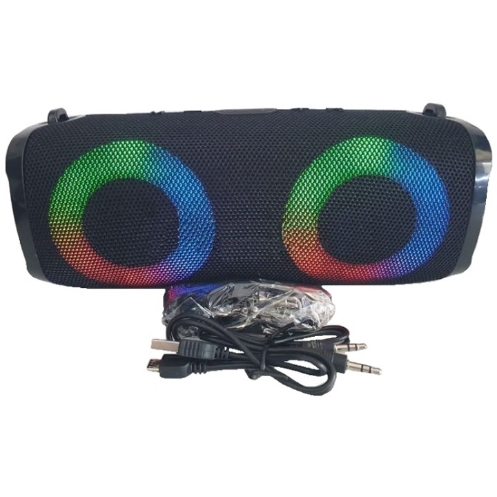 Boxa portabila pentru karaoke ATC, cu 2 microfoane, RGB, alb