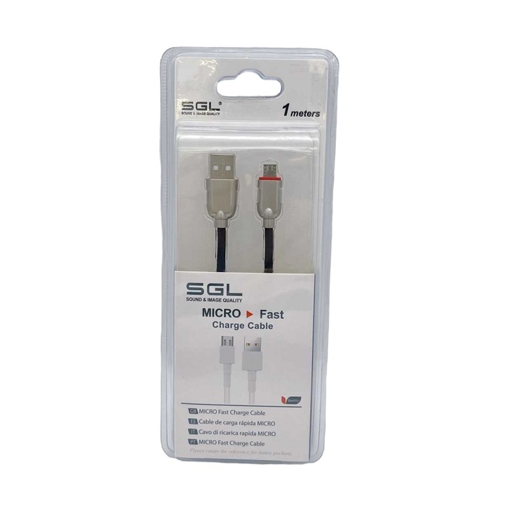 Cabluri de date telefoane, SGL, Micro USB, Fast Charge, 1m
