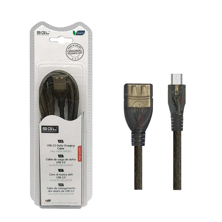 Cablu de date SGL 21S USB-A mama/Micro USB, 5m