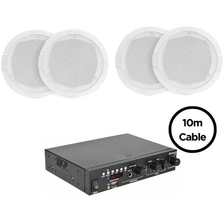 Sistem audio Adastra, 4xRC5+A200, cu 4 Difuzoare de Tavan