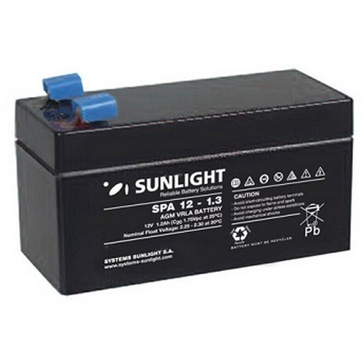 Baterie VRLA AGM Sunlight, 6V, 1.3Ah, 23x48x97mm