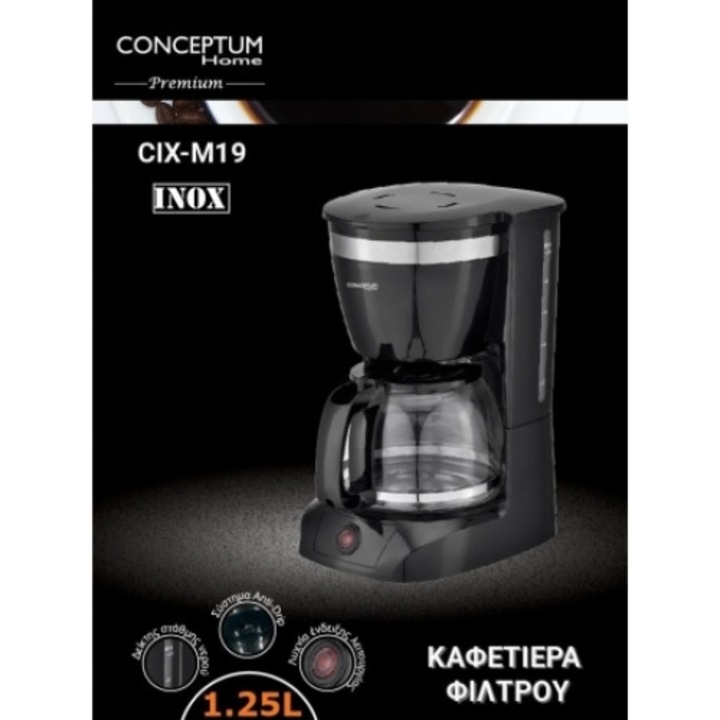 Cafetiere CONCEPTUM CIX-M19, 800 Watt, 1,25L, Maure