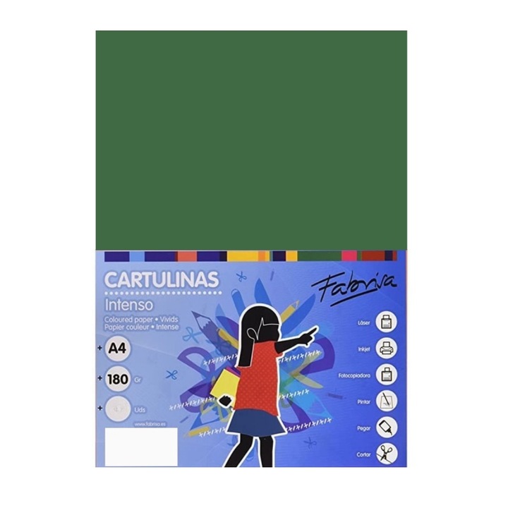 Carton color A4 180g/mp verde sparanghel intens Fabrisa 15526, 250coli/top