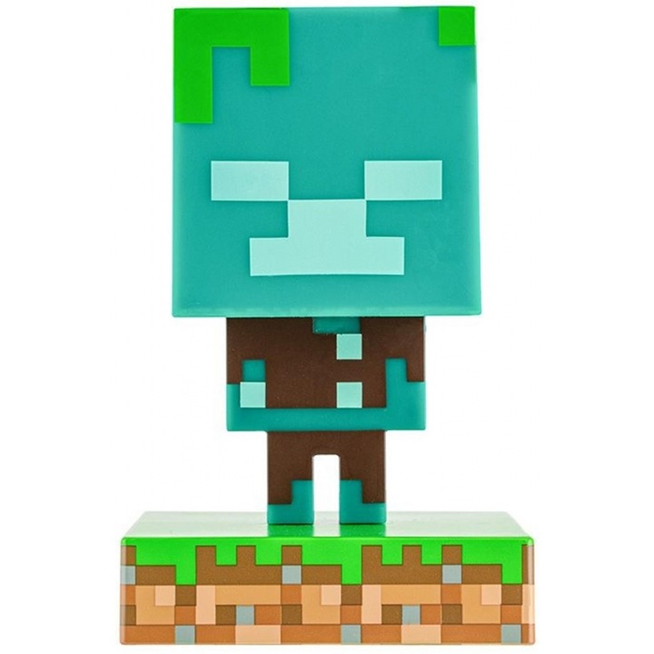 Lampa de veghe copii, Paladone, model Minecraft - Drowned Zombie Icon Light