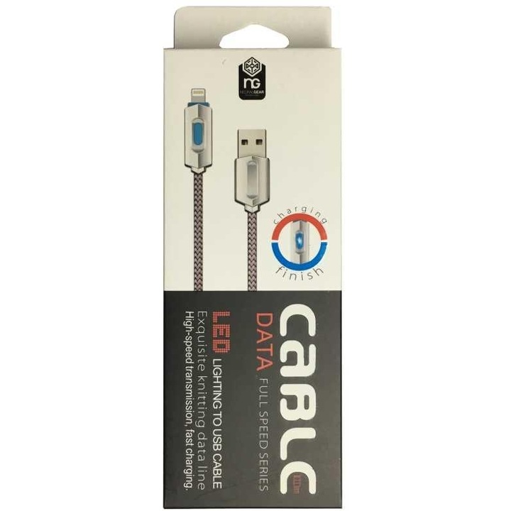 Cablu de date NG Lightning Zinc Aloe, 1m