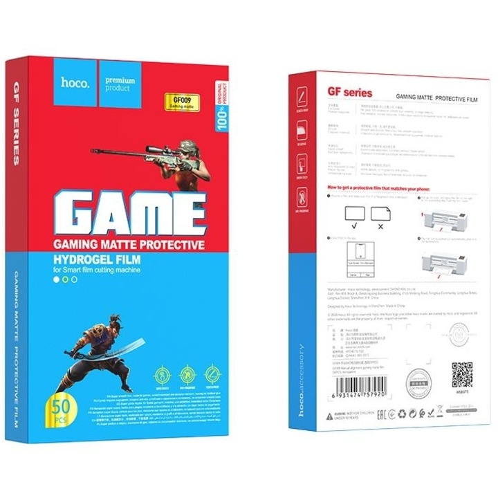 Folie de protectie, HOCO, GF009, pentru gaming, set 50 bucati