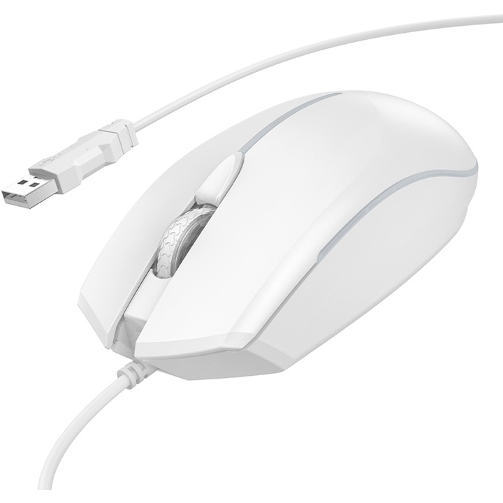 Mouse Gaming Hoco GM37, 2400 DPI, alb