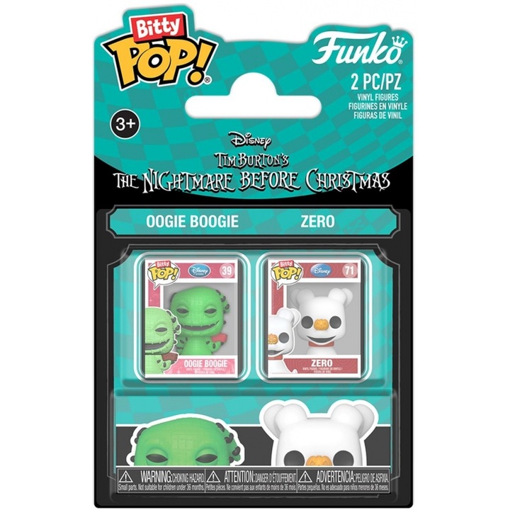 Set figurine Funko Bitty Pop! The Nightmare Before Christmas - Oogie & Zero
