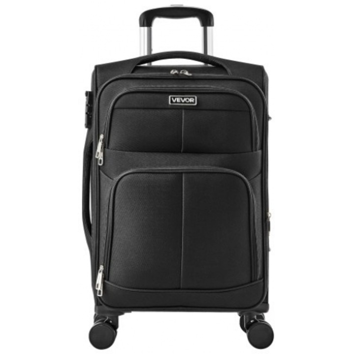 Troler VEVOR 51cm, cu roti spinner, culoare neagra