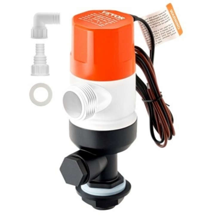Pompa barca VEVOR Livewell 12V 1100GPH cu 2 intrari