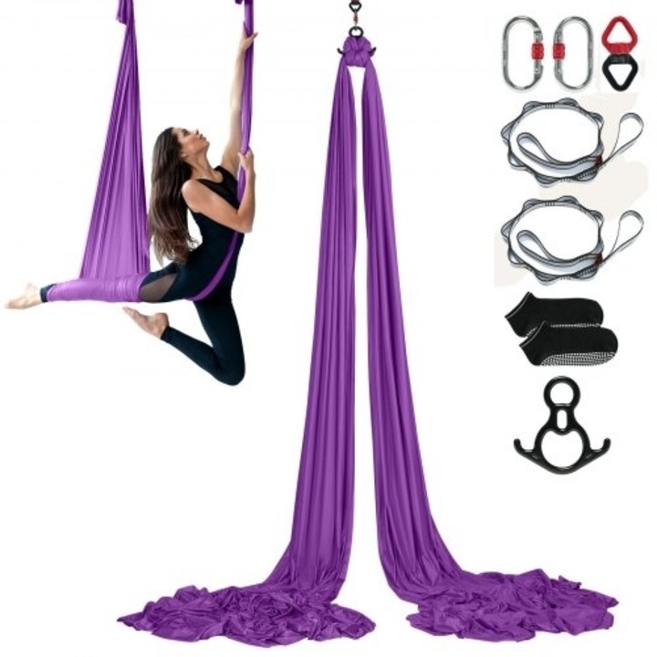 Kit hamac yoga, VEVOR, 100gsm, Violet