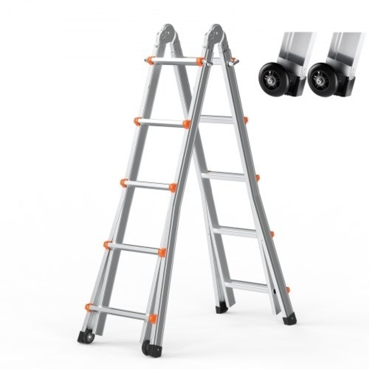 VEVOR Teleszkópos A-vázas létra 16.7 FT (5,09 m)