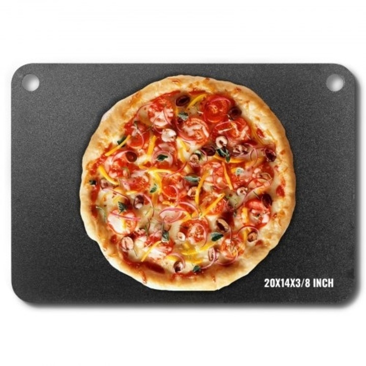 Tava de pizza VEVOR, 20x14x0.38 inch, din otel, rezistenta la caldura