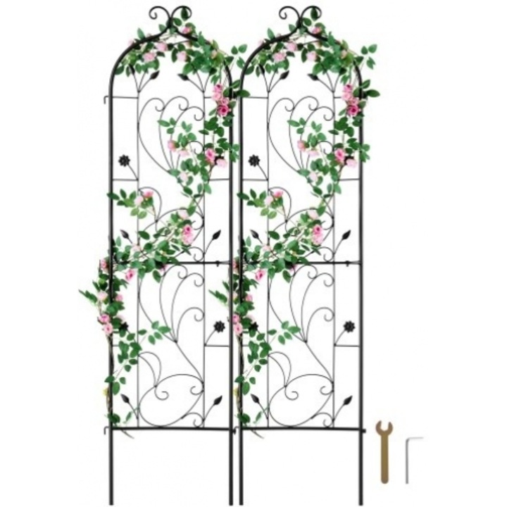 Set 2 Pachete Suport Metalic pentru Plante Agatatoare 60x15 in VEVOR