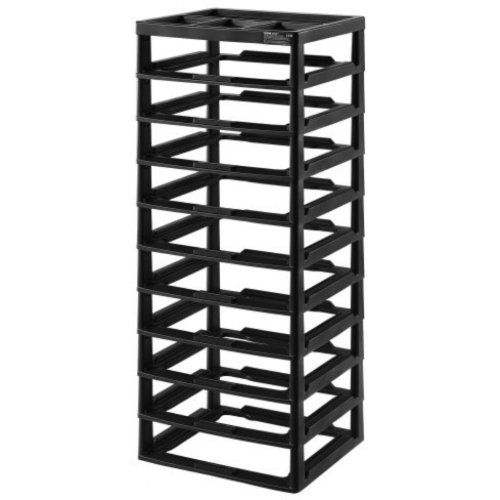 Organizator VEVOR, set 10 rafturi, dimensiuni mari, culoare neagra