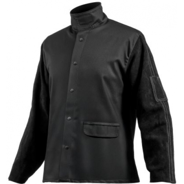 Jacheta de Sudura VEVOR, Piele de Vaca si Bumbac, Negru, M