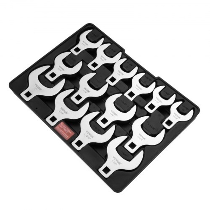 Set chei Crowfoot VEVOR, 1/2", 14 piese, dimensiuni 1-1/16" - 2"