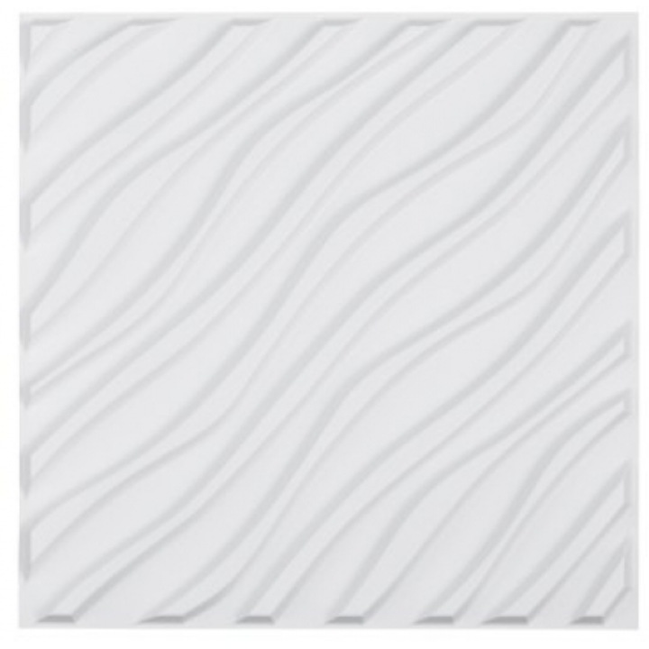 Placi decorative VEVOR 3D Toichou set 12 bucati 19,7x19,7'' PVC culoare alba