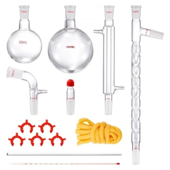 Set de distilare de laborator VEVOR, 3.3 Boro, 1000ml