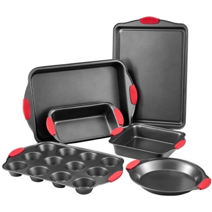 Set Tavi copt VEVOR 6 bucati, anticolant, din otel inoxidabil, cu labe din silicon, colorat