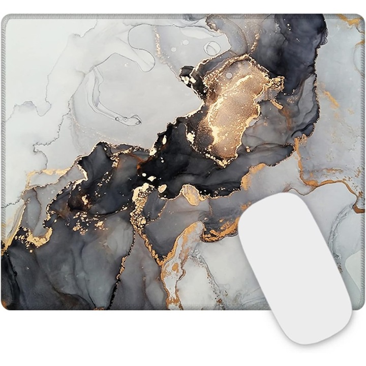 Mouse Pad Gaming cu Margini Cusute, 26x21x0.3 cm, Negru